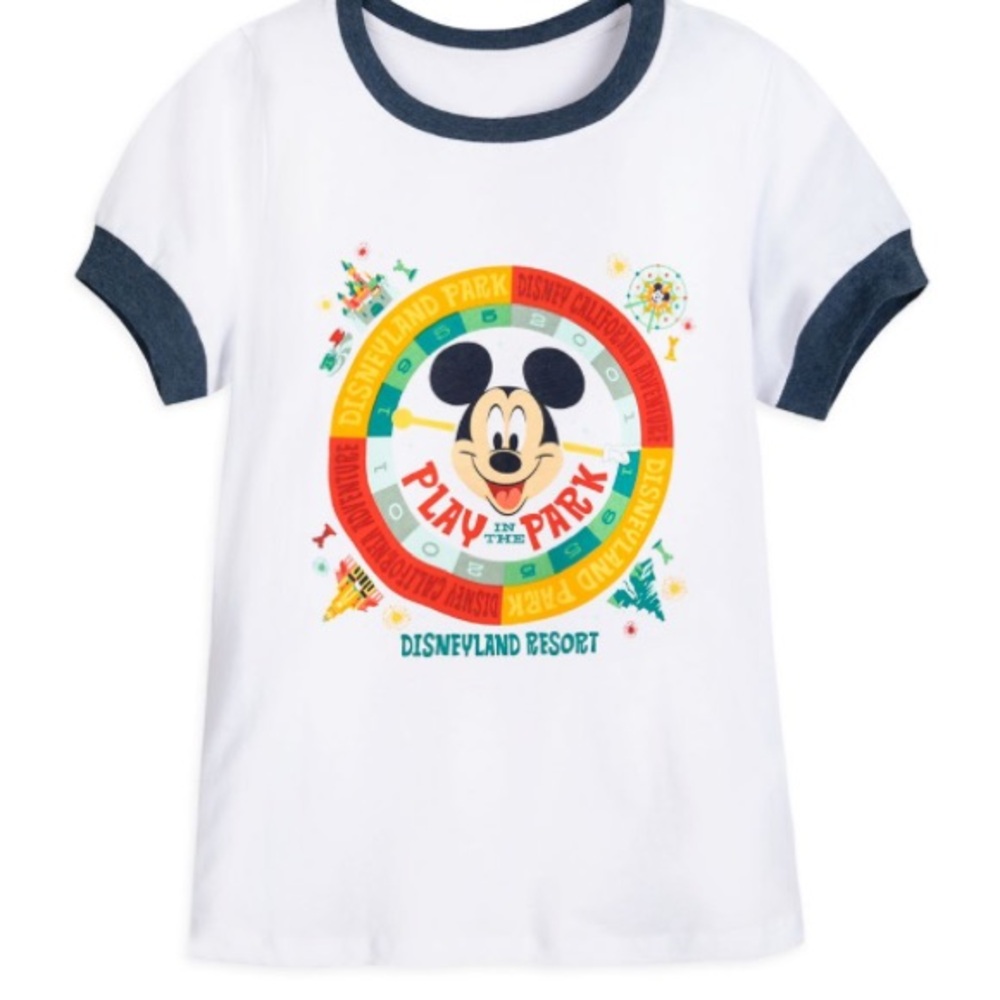 Mickey Mouse ''Play in the Park'' Ringer T-Shirt for Women – Disneyland NEW